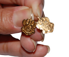 14K Solid Yellow Gold Hooks Hoops Earrings Disney Land Character MINNIE MOUSE