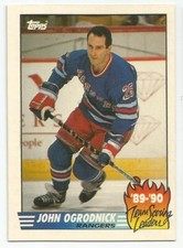 JOHN OGRODNICK 1990-91 TOPPS '89-90 TEAM SCORING LEADERS NEAR MINT+ CONDITION