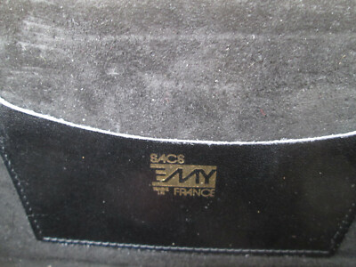 Sac à Main Soirée EMY Vintage Années 70 - Cuir Croco, Noir Et Blanc - Occasion