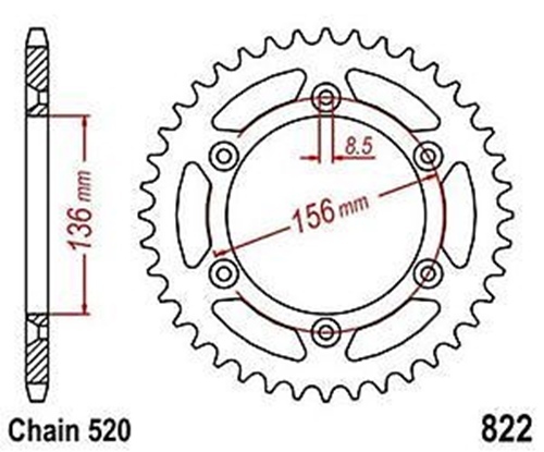 Couronne 41 dents anti-vibration pas 520 pour éliminer les sauts de chaîne sur RGV 250