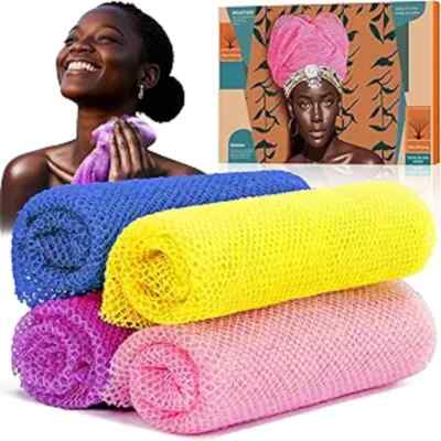 African Net Sponge Exfoliating Bath Sponge Scrubbing Rag Body Scrubber ...