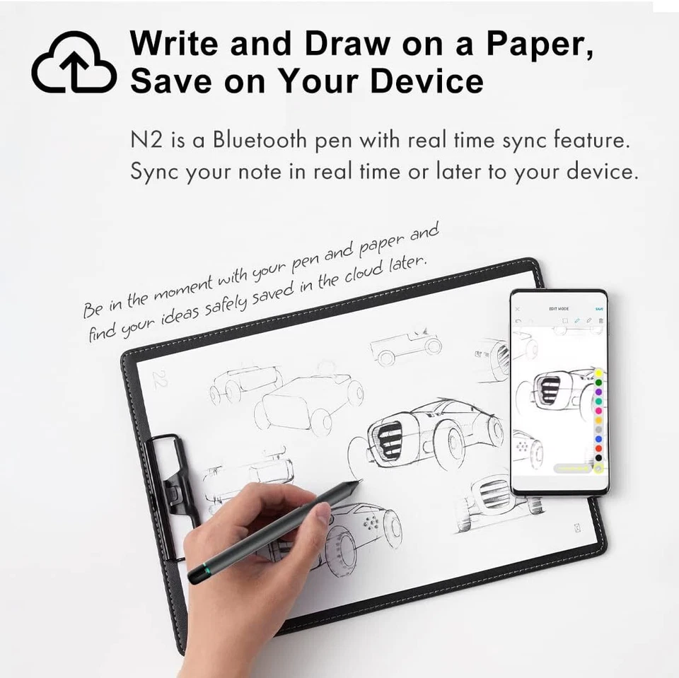 NeoLab N2 Smartpen digitaler Schreibstift für Android und iOS, Schwarz - Bild 2 von 4