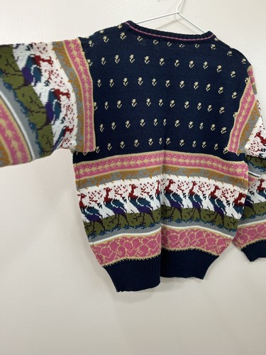 Vintage 80's Sweater Gotham Birds Womens Medium Crew Neck Pullover Taiwan EUC - Picture 13 of 24