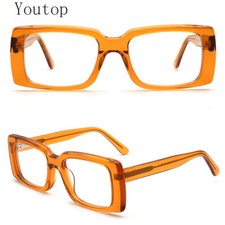 Chic Men Rectangle Glasses Frame Women Retro Eyewear Optical Spectacles Crystal