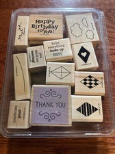 Stampin' Up Send Me Soaring Wood Mounted Rubber Stamp Set of 4 Flowers