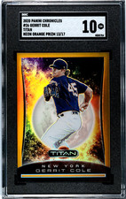2020 Panini Chronicles Titan Gerrit Cole NEON ORANGE PRIZM /17 SGC 10 GEM MINT