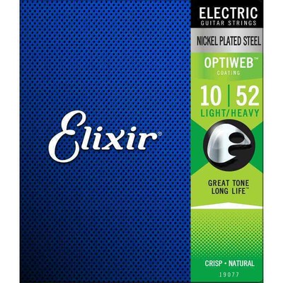 Elixir 19077   Optiweb   Light/ Heavy 010-052   Satz Saiten für E-Gitarre