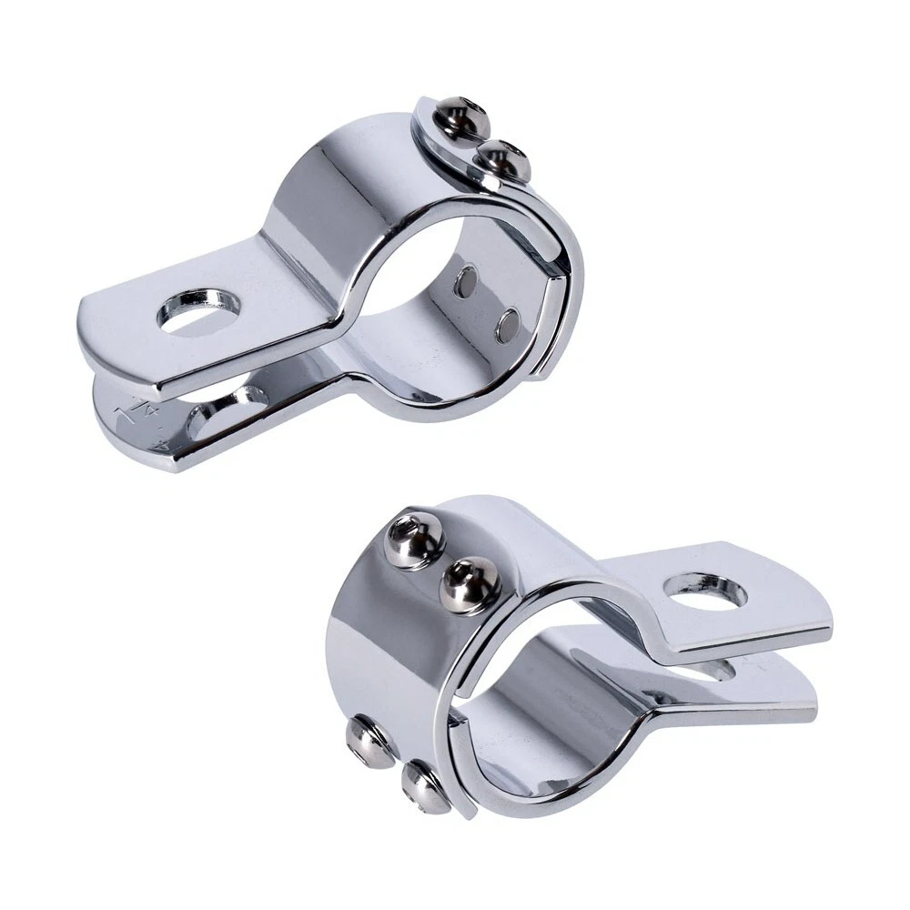 Pair of CHROME 3 PIECE CLAMPS 1 1 4 inch 32mm 1.25 inch 68 172 x 2 LS