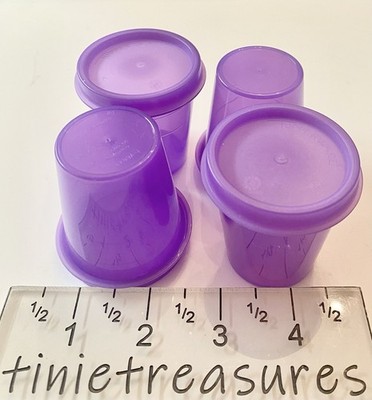 Tupperware midget set of 4 New Purple w/ Translucent purple Lids Tinietreasures