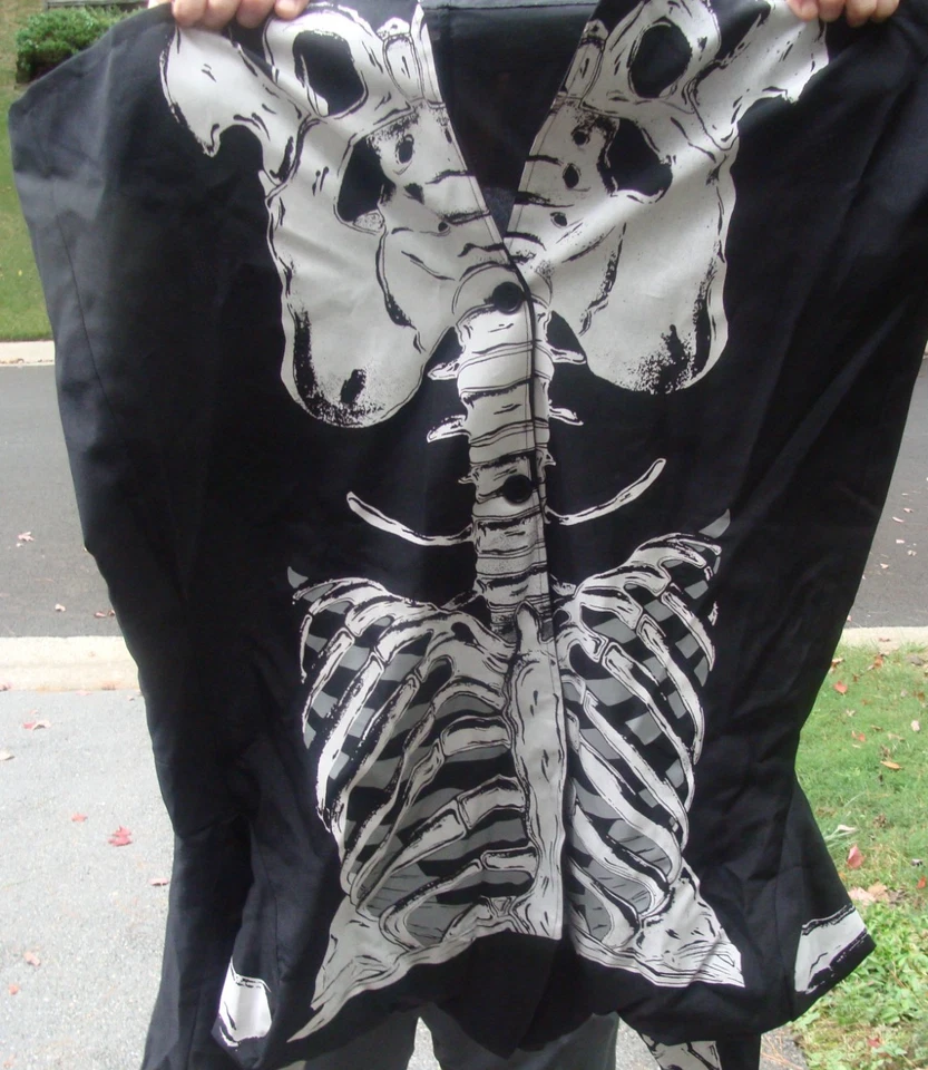 Disfraz Esqueleto Completo Adulto Hueso Papá Traje Chaqueta Pantalones Máscara de Goma XXL Foto 2 de 4