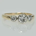 Art Deco Antique 1.40Ct White Diamond Vintage Engagement Ring 14K Yellow Gold FN