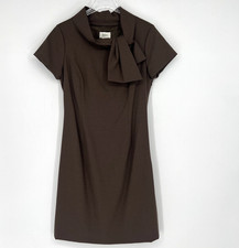 Neiman Marcus Wool Dress Womens 10 Brown Career Office Preppy Classy Old Money
