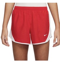 NWT Nike Girls' Dry Tempo Running Shorts University Red White Size Small