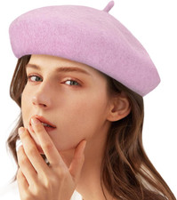 Women Wool Beret Hat French Style Solid Color