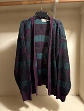 Sostanza Men’s Multicolor Acrylic Knitted Cardigan Size L