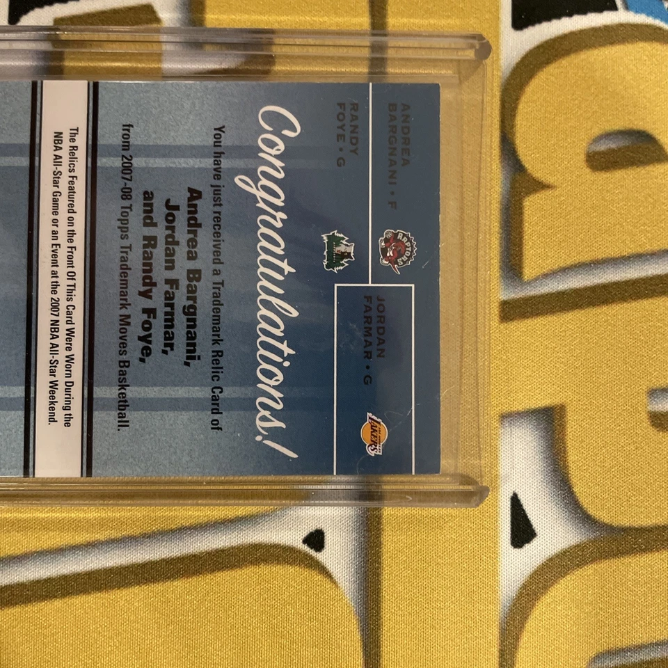 2007-08 TOPPS TRADEMARK MOVES BARGNANI, FARMAR, FOYE  Blue In The Paint /25 - Image 4 of 4