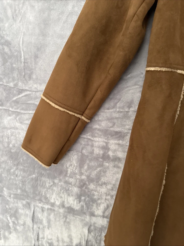 Vintage Esprit Coat Womens Size S Brown Fur Lined Jacket Old Money Mob Wife - Image 3 of 4