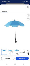 Blue stroller Umbrella with Clamp-On Pole Attachment, Black Pole