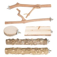 Bird Perch Stand, Pole Standing Natural Wood Bird Perch Set 7PCS Paw Grinding...