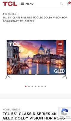 TCL 55R625 55-Inch 6-Series 4K QLED UHD HDR Roku Smart TV