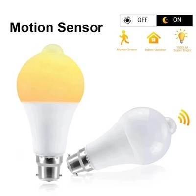 B22 PIR Bewegungsmelder LED Smart Lampe Birne Globe Auto ON/OFF Energiesparlicht