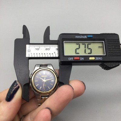 Seiko V174-0AC0 Womens Watch 28mm Blue Dial Two Tone Solar  display picture 2