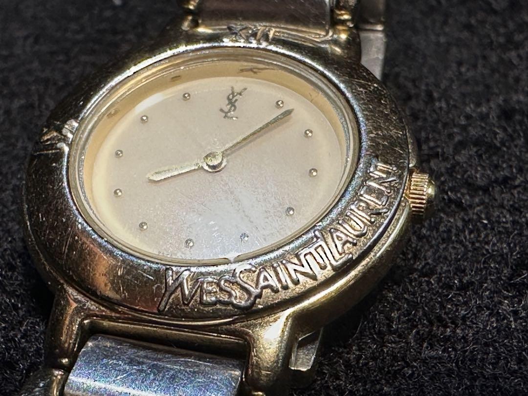 Orologio Analogico Yves Saint Laurent Oro Argento Donna Quarzo Modello 2200 Funzionante