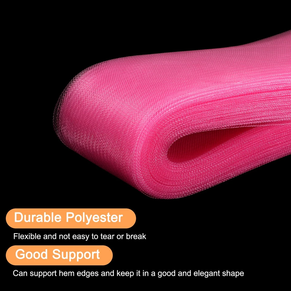 50 Yards 3 Inch Stiff Horsehair Braid for Polyester Boning Sewing, Rose Pink Foto 3 de 4