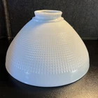 Vtg Corning Waffle Milk Glass Torchiere Lamp Shade 9 3/4" W x 5 3/8" H - READ