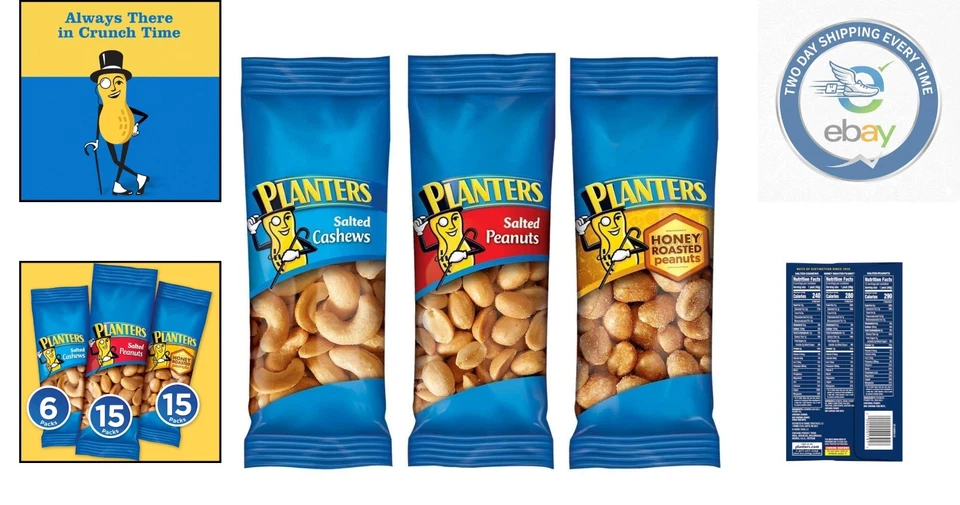 Variedad de bocadillos kosher: anacardos salados, cacahuetes y miel tostados, 36 unidades Foto 2 de 4