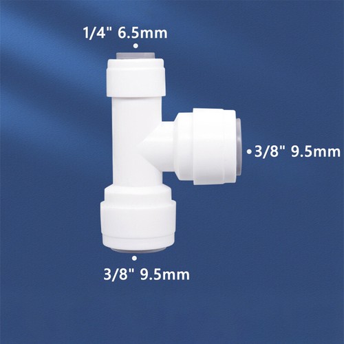 1/4" 3/8" Push Fit Connector Adapter Valve RO Fridge Water Filter Quick Fittings - Afbeelding 36 van 92