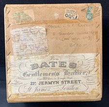 Bates London Vintage Hat Box with Stamps and Labels - Z#1008