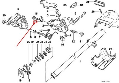 BMW 3 E36 Lenksäulen-Sicherungsring 32311160805 1160805 NEU Original