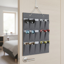 Foldable Fabric Sunglasses Hanging Organizer for Wall or Door, for Eyewear