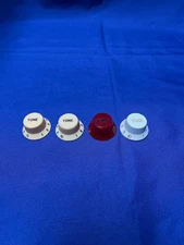 4 Tone Strat Knobs by Stewmac for Guitar, 2 Cream, 1 White, 1 Red
