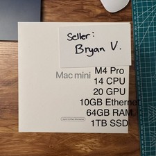 Sealed Mac Mini M4 Pro 14/20 Cores 64GB RAM 1TB SSD 10Gb Ethernet 1Yr Warranty