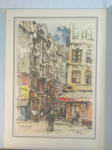 Vintage Paris Street Scenes by Jan Korthals - 6 Prints Portfolio in full Color - Picture 7 of 8