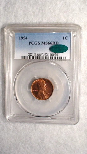 1954 P Lincoln Wheat Cent PCGS MS66 RED GEM 1C Coin CAC CERTIFIED!