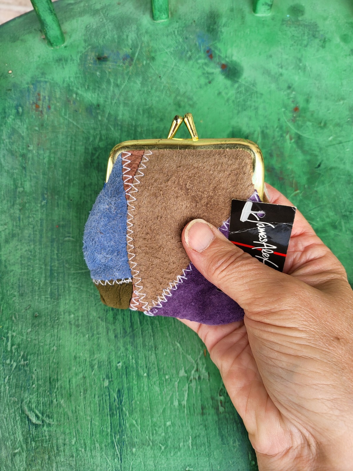 Patchwork Leather Pair Set (2) Coin Purses Kiss C… - image 9