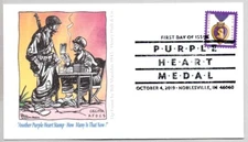 #5419 PURPLE HEART, GEORGE WASHINGTON, WORLD WAR II WILLIE AND JOE FDC