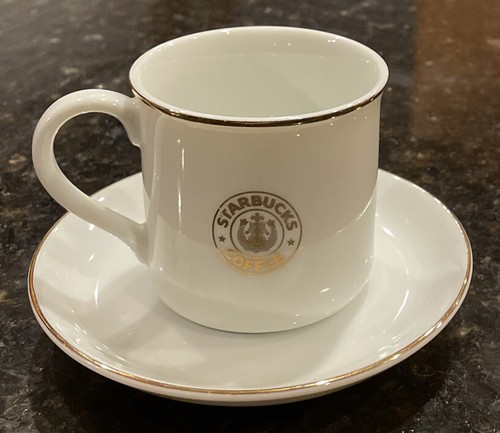 Starbucks Coffee Company White Mini Mug Gold Full Split Tail Mermaid Siren Japan - Bild 2 von 7
