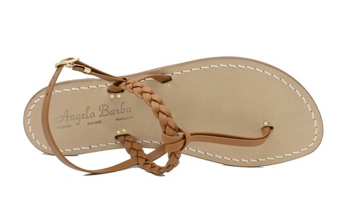 Damen Sandalen Low Zehentrenner Handarbeit Leder Capri Capresi Zöpfe - Bild 9 von 27