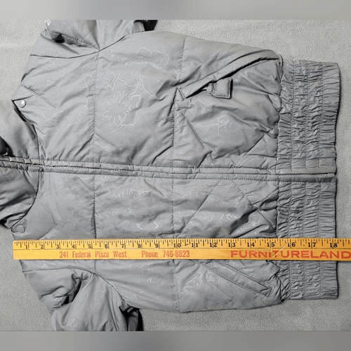 Columbia Gray Floral Print Omni Shield Puffer Jacket kids 6/6x - Picture 9 of 10