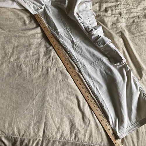 Abercrombie & Fitch Mens Cargo Pants 39x31 Baggy Y2K Ivory Khaki Carpenter EUC - Picture 10 of 15