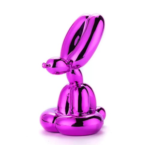 GLOBO PERRO ESCULTURA RESINA FIGURA POP ART ARTE ORNAMENTO REGALO ROSA MODERNO