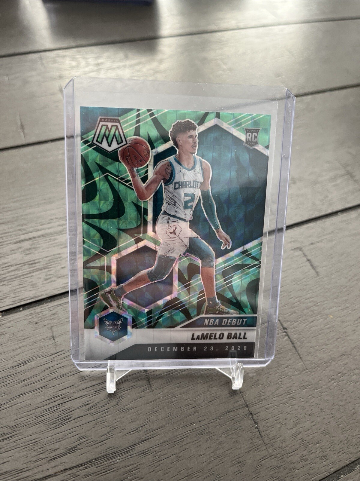 2020-21 Panini Mosaic Green Reactive LaMelo Ball RC Charlotte Hornets #262