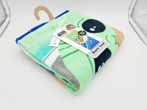 "Toalla de playa Star Wars: The Mandalorian verde/azul 28"" x 58"" piscina nueva" Foto 2 de 4