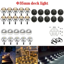 10-Pack Low Voltage LED Deck Lights, Landscape Step Stair Railing Light, Brown