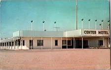 Postcard Center Motel Rugby North Dakota Chrome Postmarked Unreadable