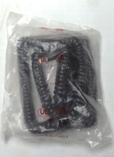 Black 25Ft Long Handset Cord Landline Phone Generic Curly Coil Glossy 4p4c RJ9